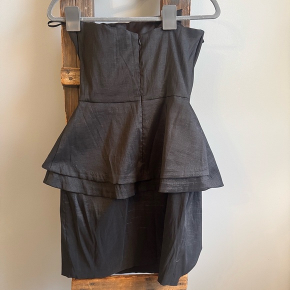 CACHé Dress Womens Sz 10 Black Strapless‎ Peplum Mini Vintage Cocktail 90's 80's - Picture 3 of 9